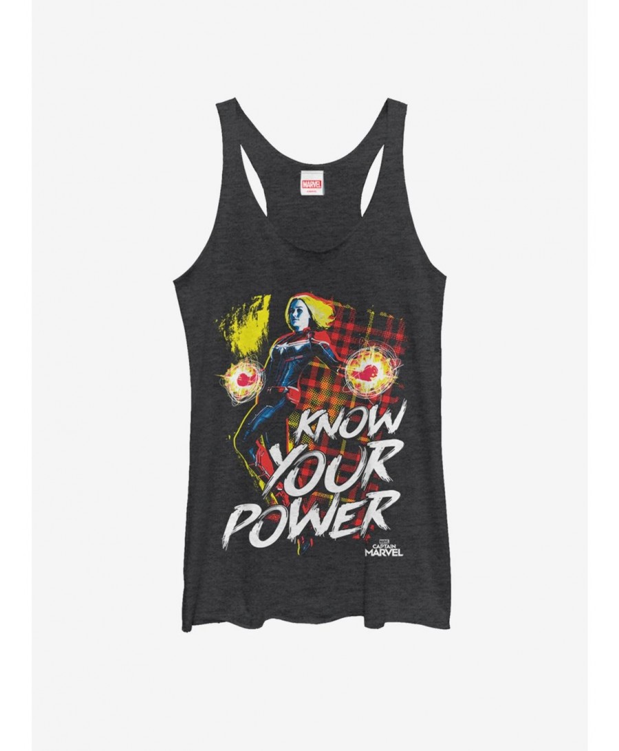 Limited Time Special Marvel Captain Marvel Know Power Girls Tank $12.43 Tanks