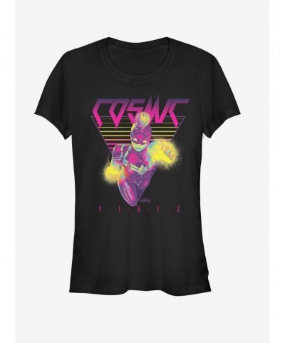 Clearance Marvel Captain Marvel Cosmic Neon Girls T-Shirt $7.72 T-Shirts