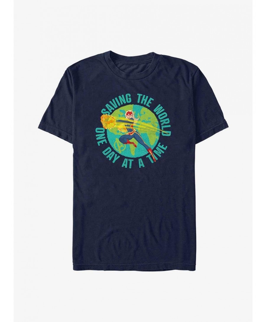 Clearance Marvel Captain Marvel Earth Day Saving The World T-Shirt $10.99 T-Shirts