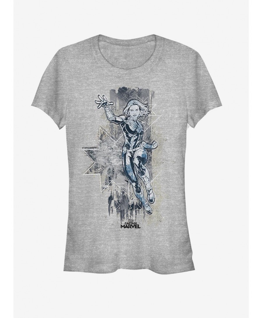 Hot Sale Marvel Captain Marvel Soaring Captain Girls T-Shirt $12.45 T-Shirts