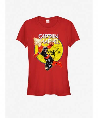 Flash Deal Marvel Captain Marvel Super Ring Girls T-Shirt $8.22 T-Shirts