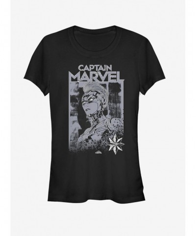 Crazy Deals Marvel Captain Marvel Marvel Stamp Girls T-Shirt $8.72 T-Shirts