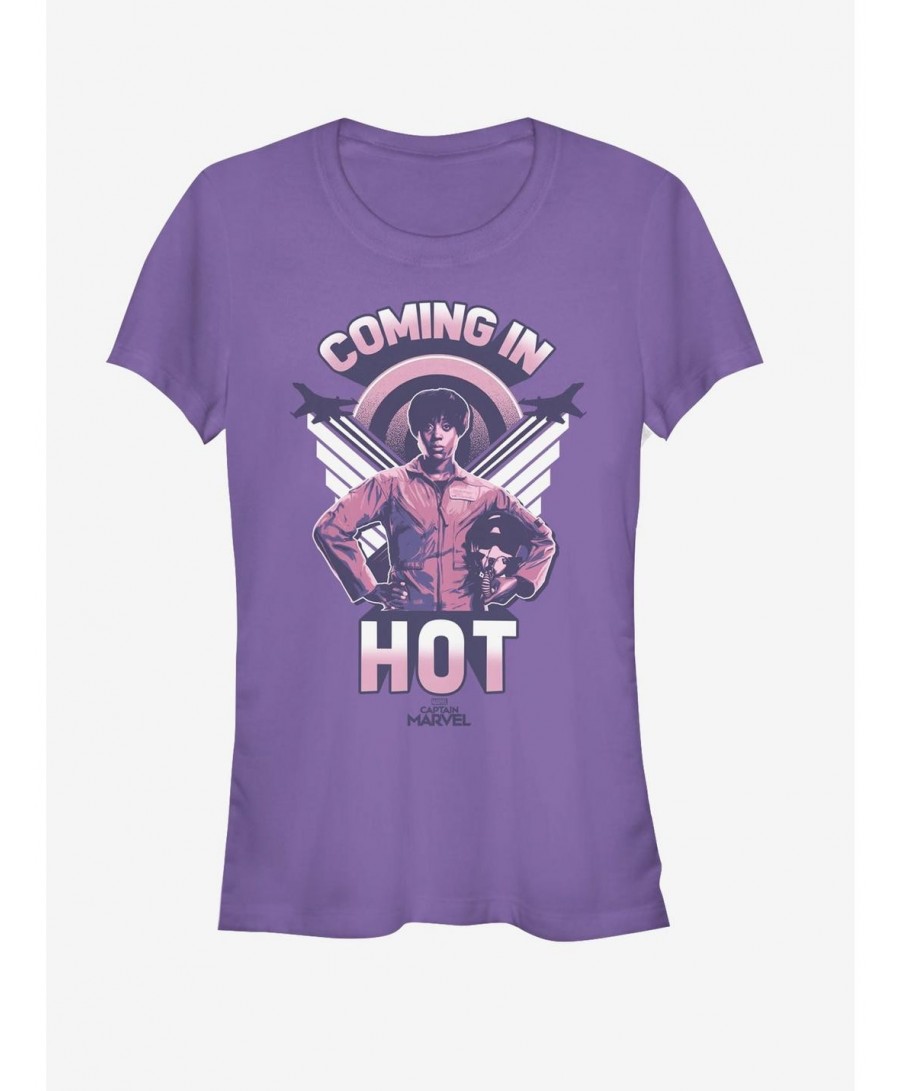 Exclusive Price Marvel Captain Marvel Coming In Hot Girls T-Shirt $8.47 T-Shirts