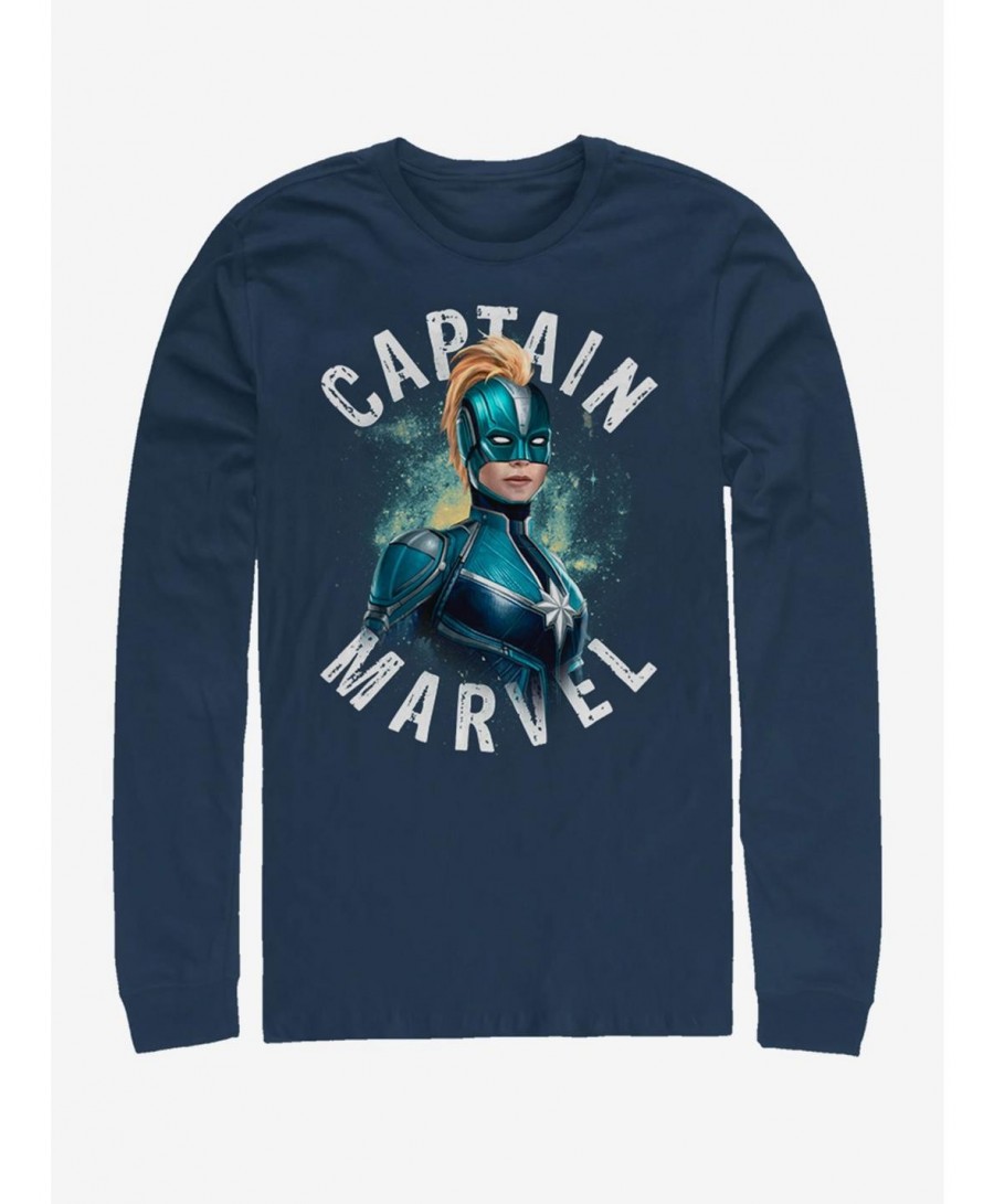 Exclusive Marvel Captain Marvel Blue Long-Sleeve T-Shirt $13.45 T-Shirts