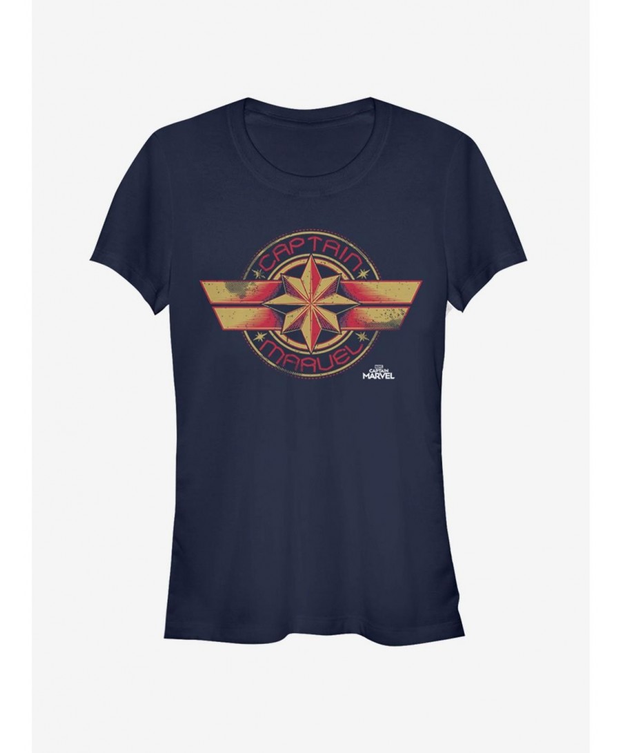 Pre-sale Marvel Captain Marvel Badge Girls T-Shirt $10.71 T-Shirts