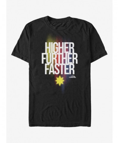 Absolute Discount Marvel Captain Marvel Higher Further Faster T-Shirt $9.32 T-Shirts