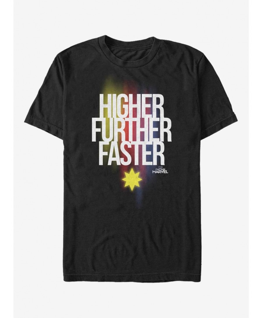 Absolute Discount Marvel Captain Marvel Higher Further Faster T-Shirt $9.32 T-Shirts