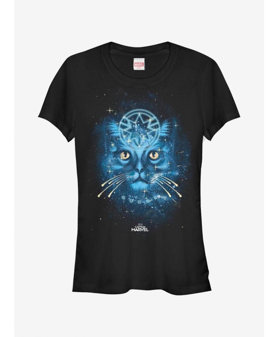 Hot Sale Marvel Captain Marvel Spirit Cat Girls T-Shirt $9.96 T-Shirts