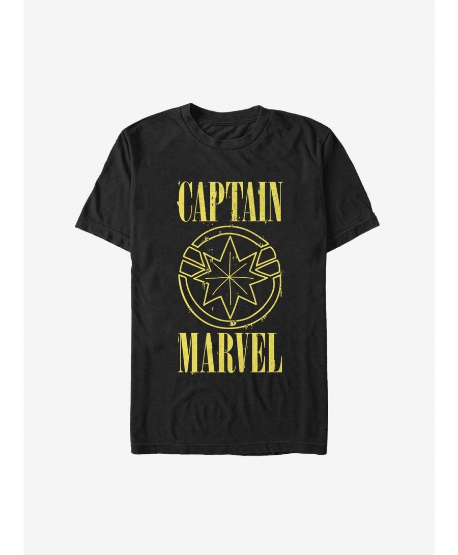 Flash Sale Marvel Captain Marvel Yellow Marvel T-Shirt $9.08 T-Shirts