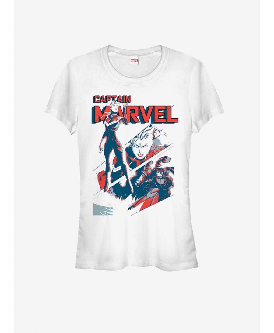 Pre-sale Marvel Captain Marvel The Woman Cap Girls T-Shirt $11.70 T-Shirts