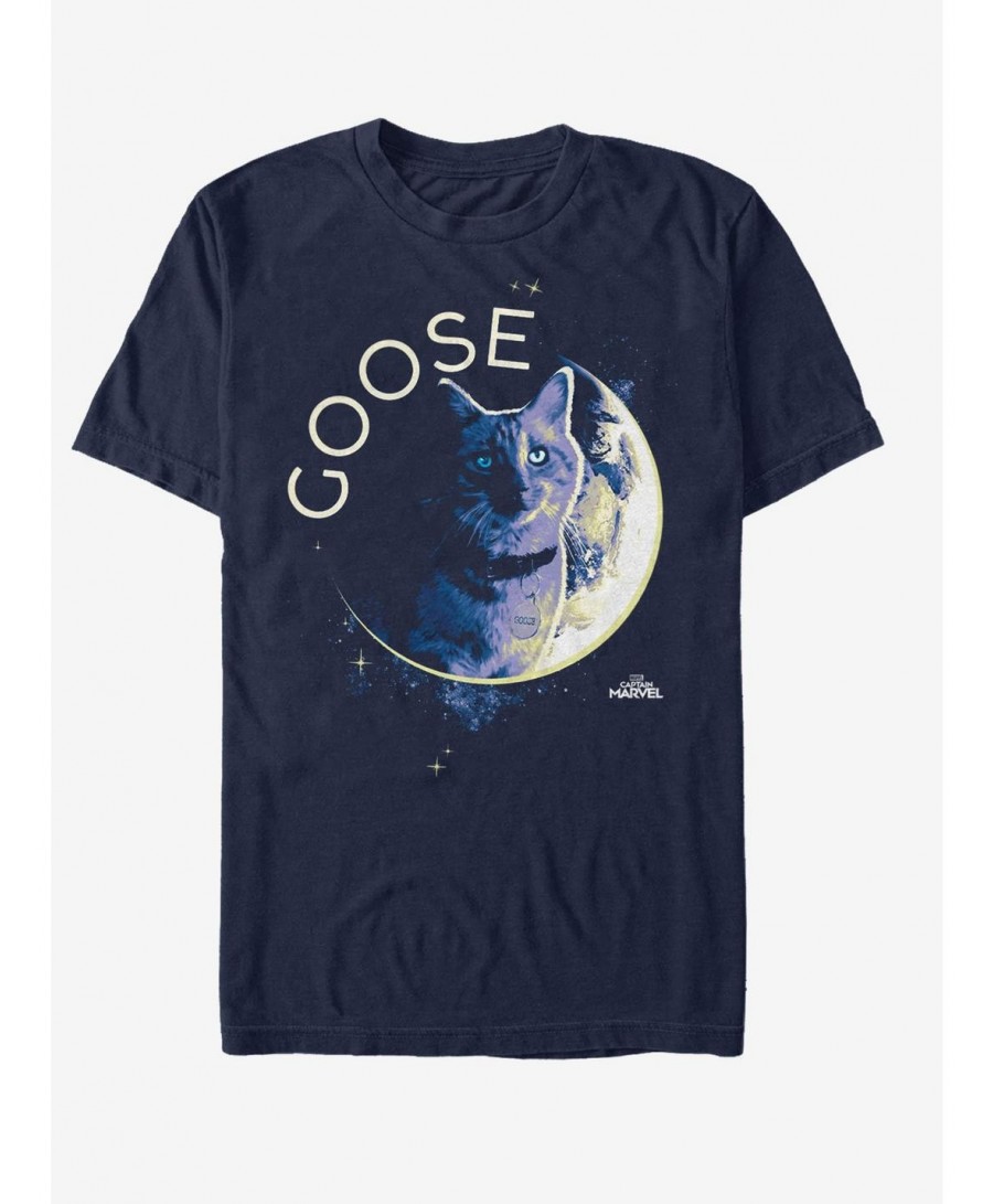 Unique Marvel Captain Marvel Goose Moon T-Shirt $9.56 T-Shirts