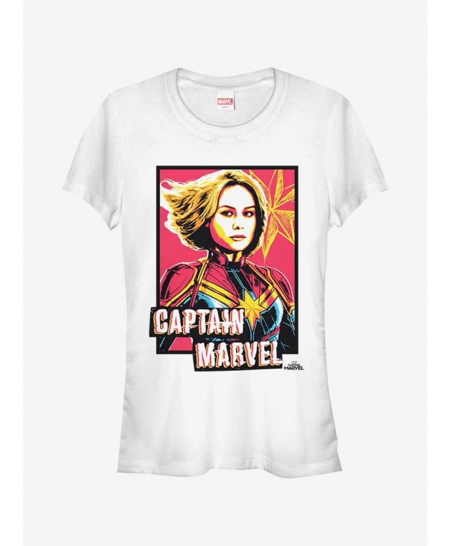 Limited Time Special Marvel Captain Marvel Profile Girls T-Shirt $7.97 T-Shirts