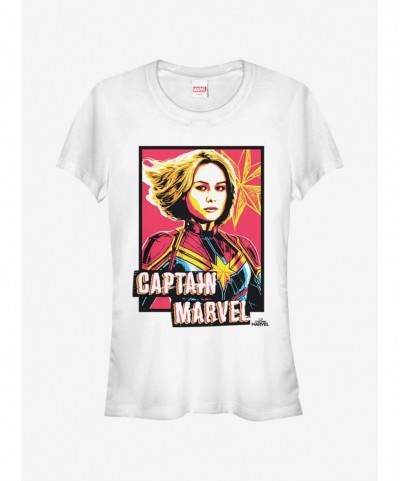 Limited Time Special Marvel Captain Marvel Profile Girls T-Shirt $7.97 T-Shirts