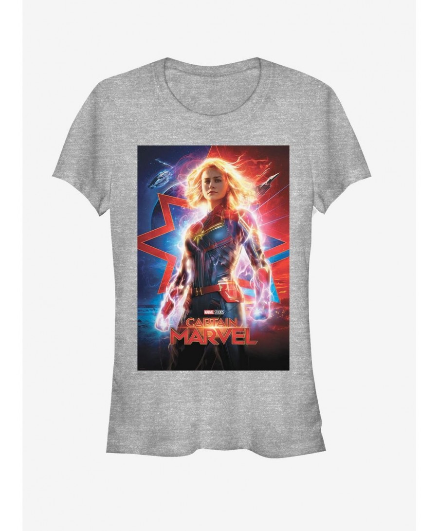 Pre-sale Marvel Captain Marvel Marvel Poster Girls T-Shirt $10.21 T-Shirts