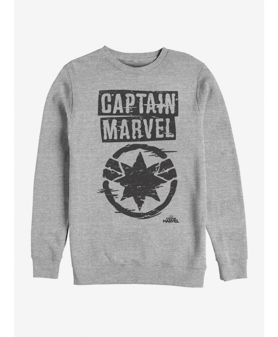 Pre-sale Marvel Captain Marvel Painted Logo Sweatshirt $13.65 Sweatshirts