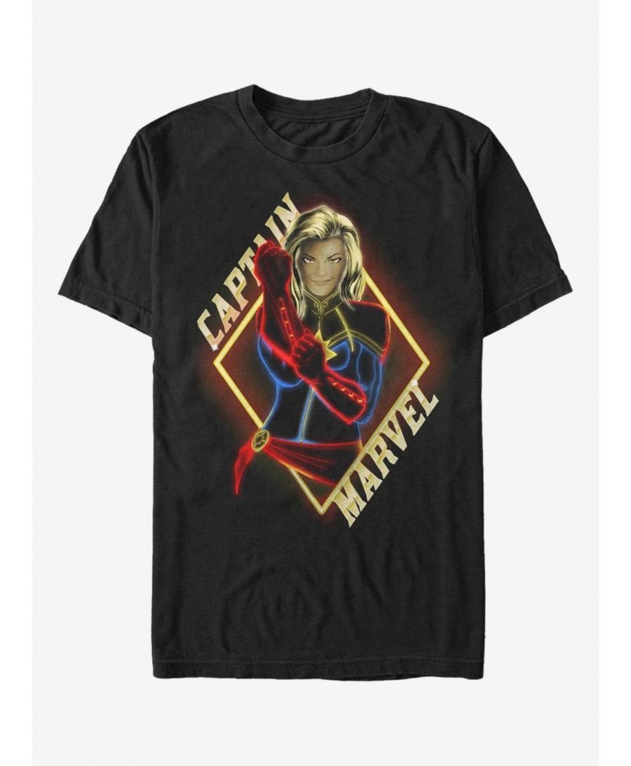 Seasonal Sale Marvel Captain Marvel Glow T-Shirt $10.52 T-Shirts