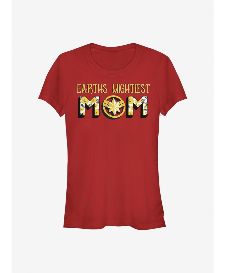 Discount Marvel Captain Marvel Earths Mightiest Mom Girls T-Shirt $9.21 T-Shirts