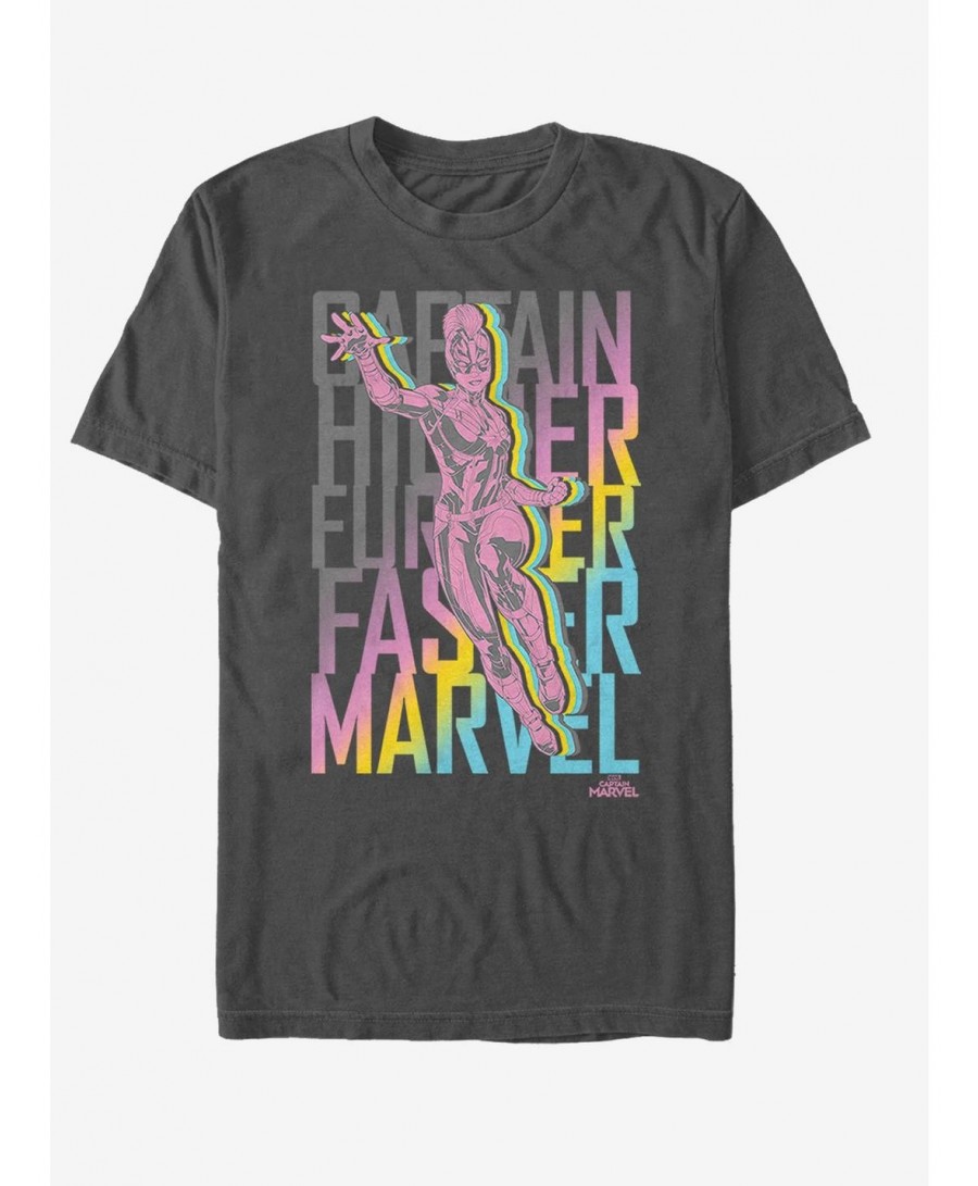 Pre-sale Marvel Captain Marvel Marvel Fly Stack T-Shirt $8.60 T-Shirts