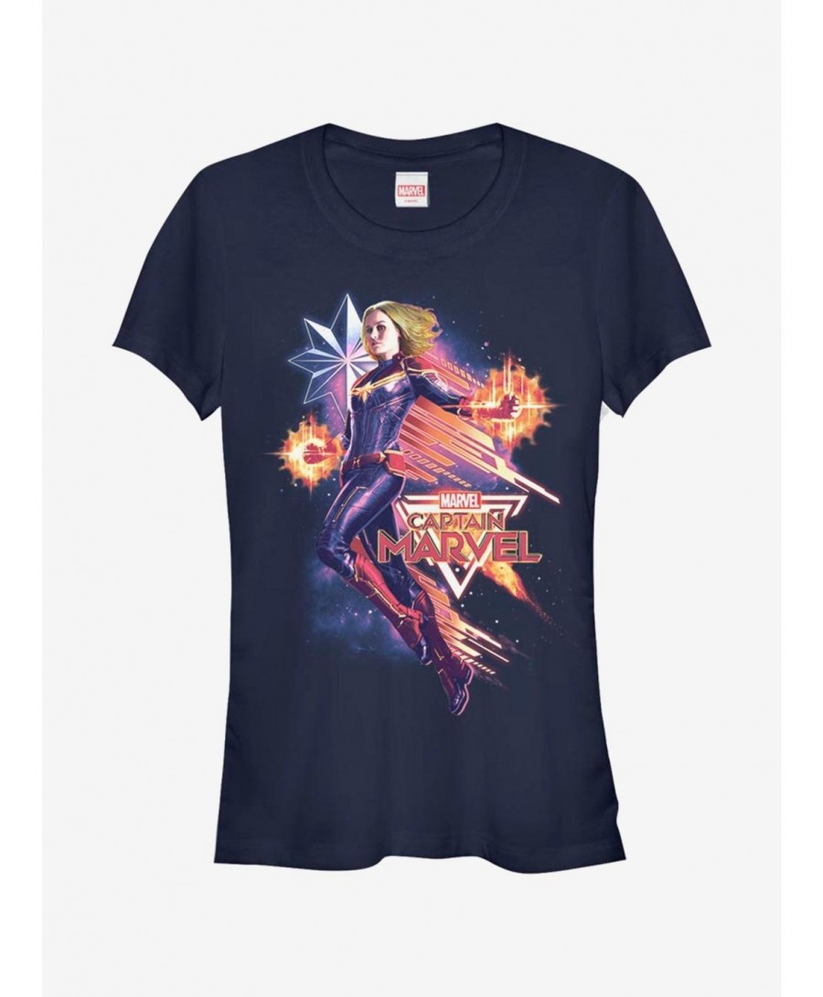 Bestselling Marvel Captain Marvel Shooting Star Girls T-Shirt $10.71 T-Shirts