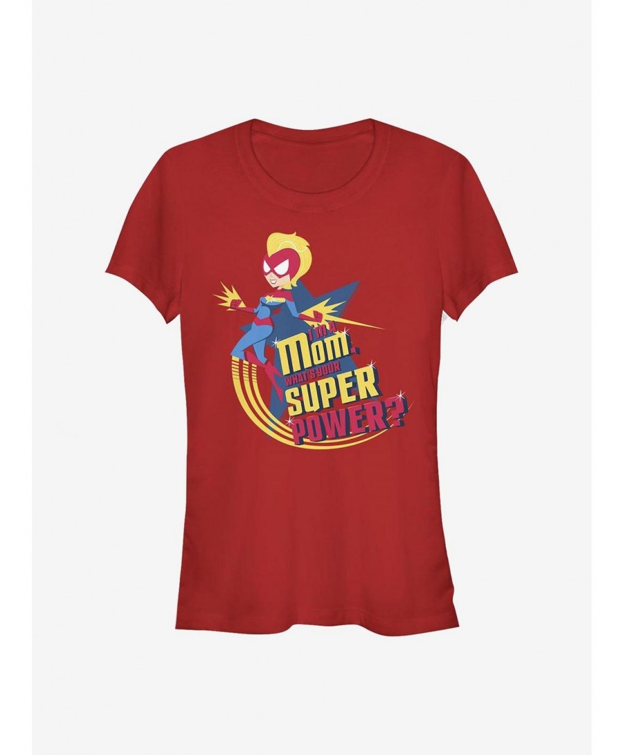 Flash Sale Marvel Captain Marvel Super Power Mom Girls T-Shirt $8.47 T-Shirts