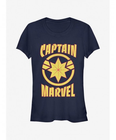 Big Sale Marvel Captain Marvel Marvel Star Girls T-Shirt $11.21 T-Shirts