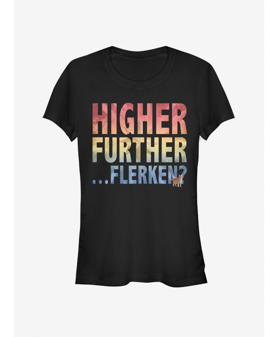 Limited-time Offer Marvel Captain Marvel Higher Further Flerken Girls T-Shirt $7.47 T-Shirts