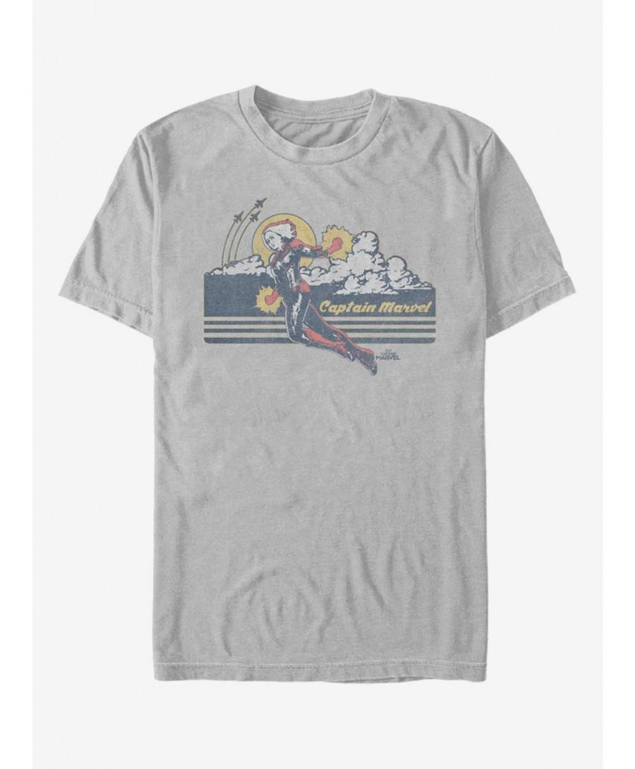 Bestselling Marvel Captain Marvel Sunset Hero T-Shirt $9.56 T-Shirts