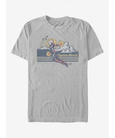 Bestselling Marvel Captain Marvel Sunset Hero T-Shirt $9.56 T-Shirts