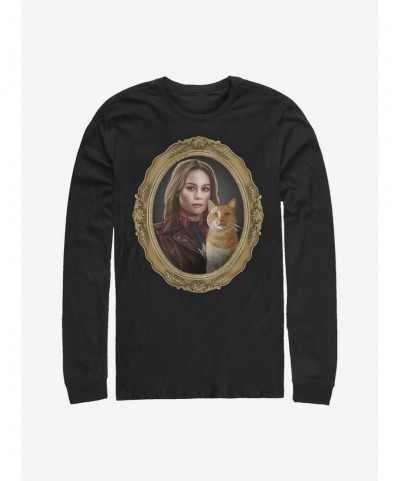 Unique Marvel Captain Marvel Gold Frame Long-Sleeve T-Shirt $10.86 T-Shirts