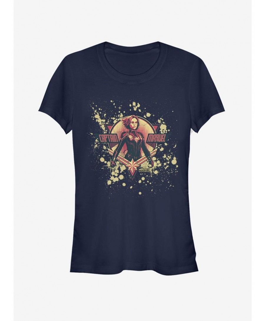 Value Item Marvel Captain Marvel Splatter Logo Girls T-Shirt $10.96 T-Shirts