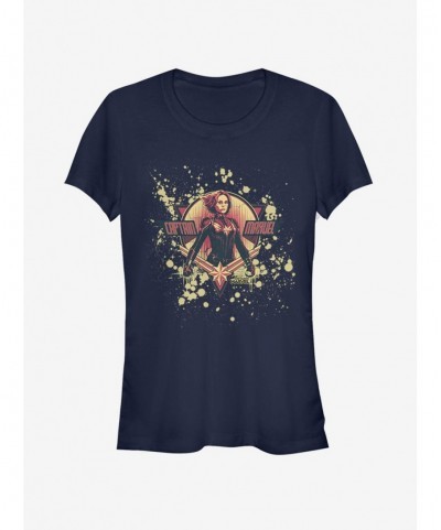 Value Item Marvel Captain Marvel Splatter Logo Girls T-Shirt $10.96 T-Shirts