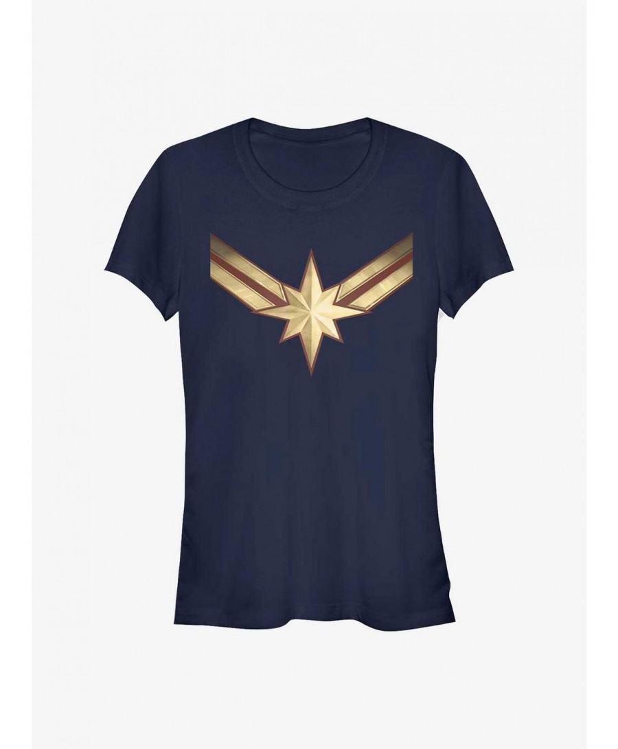 Limited Time Special Captain Marvel Marvel Costume Symbol Girls T-Shirt $10.71 T-Shirts