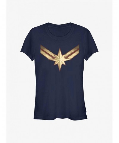 Limited Time Special Captain Marvel Marvel Costume Symbol Girls T-Shirt $10.71 T-Shirts