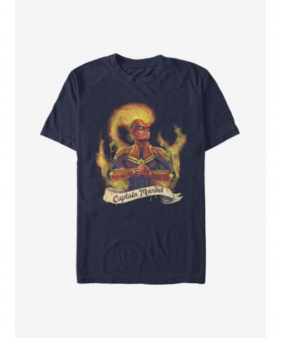 Value for Money Marvel Captain Marvel Captain Flames T-Shirt $9.08 T-Shirts