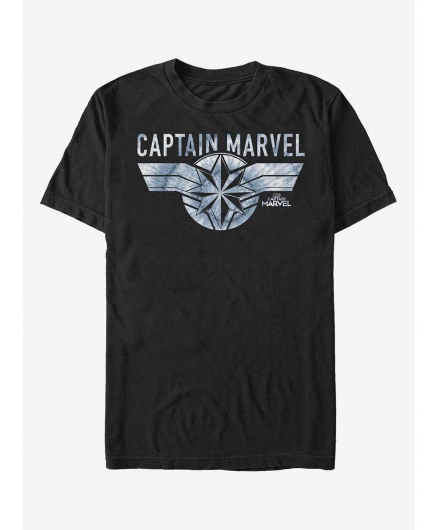 Unique Marvel Captain Marvel Blue Tie Dye Captain T-Shirt $8.37 T-Shirts