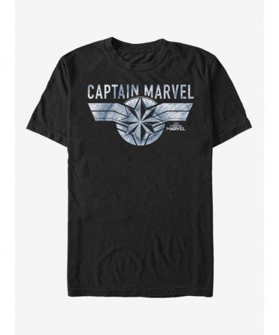 Unique Marvel Captain Marvel Blue Tie Dye Captain T-Shirt $8.37 T-Shirts