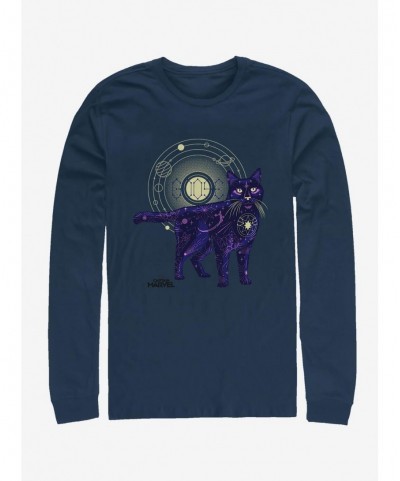 Discount Marvel Captain Marvel Ghost Cat Long-Sleeve T-Shirt $14.81 T-Shirts