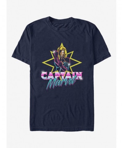 Pre-sale Marvel Captain Marvel Captain Neon T-Shirt $7.89 T-Shirts