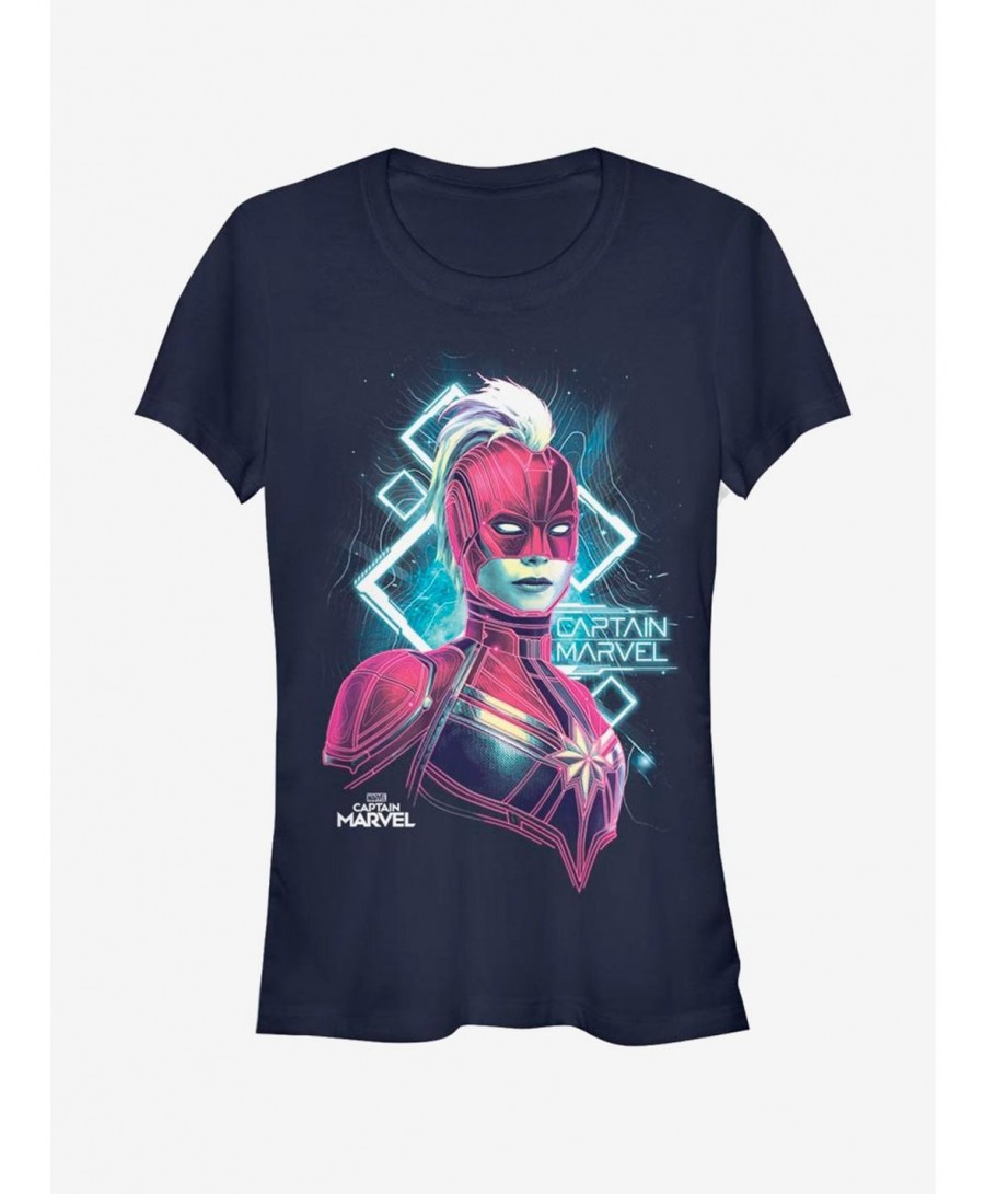 Discount Marvel Captain Marvel Star Mapping Girls T-Shirt $7.47 T-Shirts