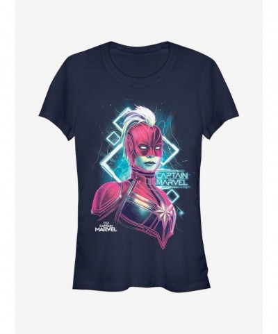 Discount Marvel Captain Marvel Star Mapping Girls T-Shirt $7.47 T-Shirts