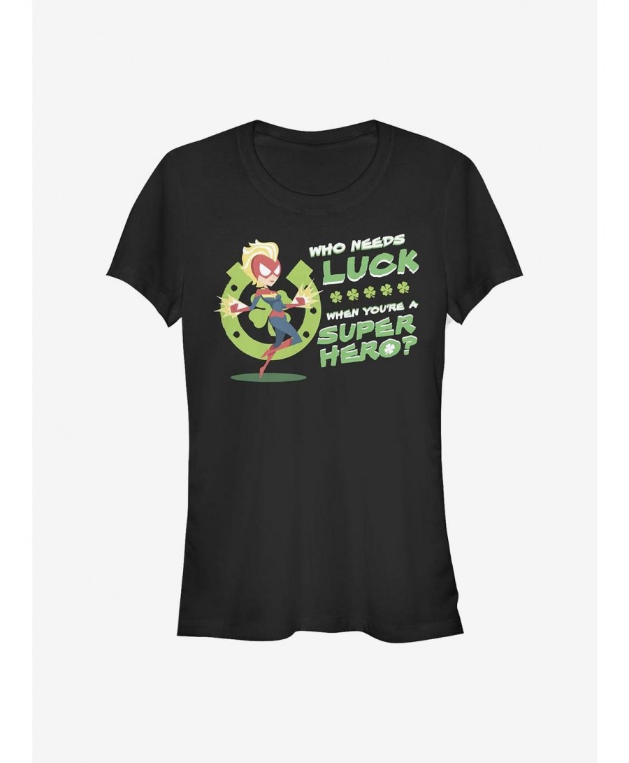 Limited Time Special Marvel Captain Marvel Super Cap Luck Girls T-Shirt $12.45 T-Shirts