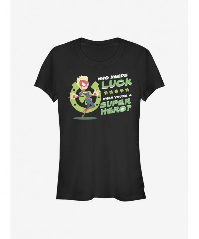 Limited Time Special Marvel Captain Marvel Super Cap Luck Girls T-Shirt $12.45 T-Shirts