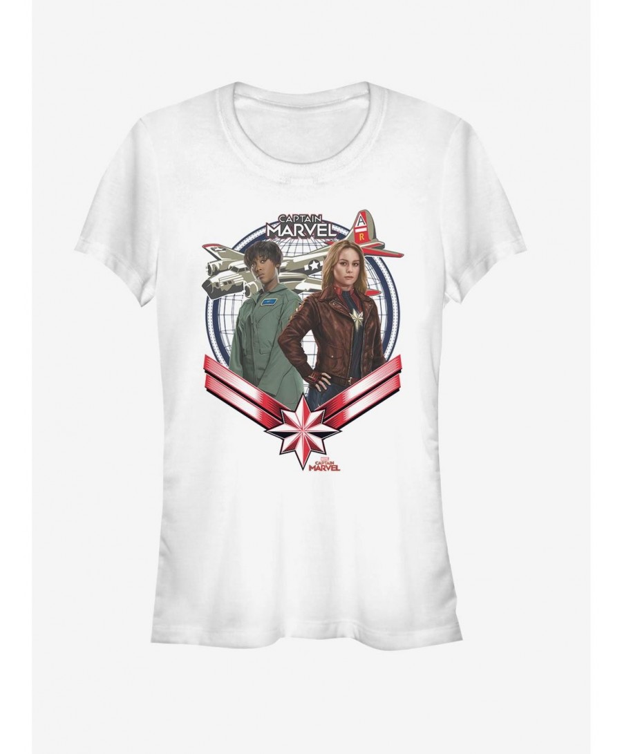 Pre-sale Marvel Captain Marvel Two Gunners Girls T-Shirt $9.96 T-Shirts