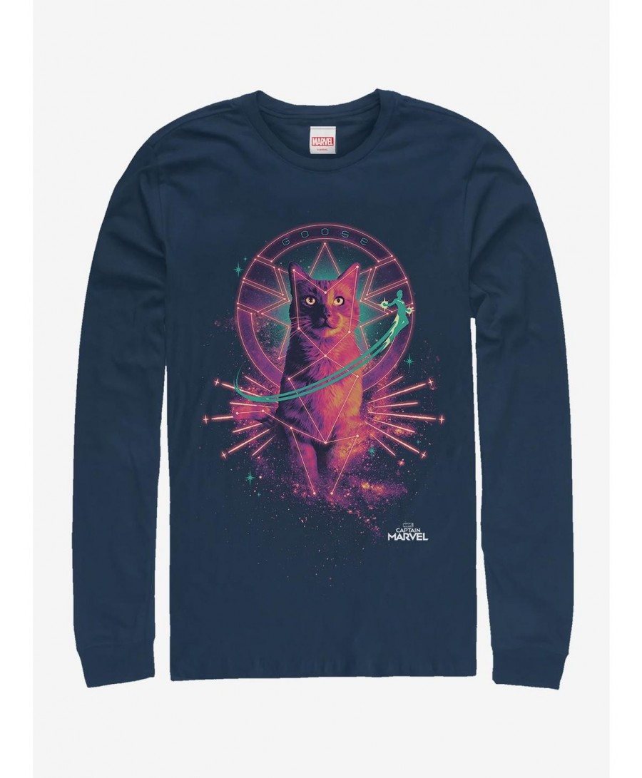 Huge Discount Marvel Captain Marvel Cat Goose Long-Sleeve T-Shirt $12.83 T-Shirts