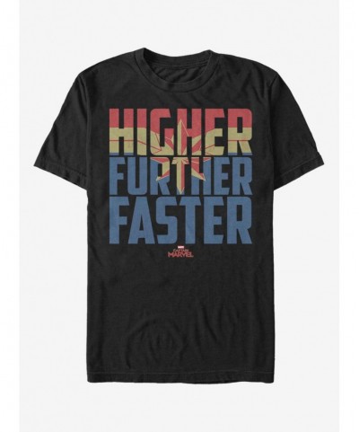 Fashion Marvel Captain Marvel Higher Faster Fill T-Shirt $10.99 T-Shirts