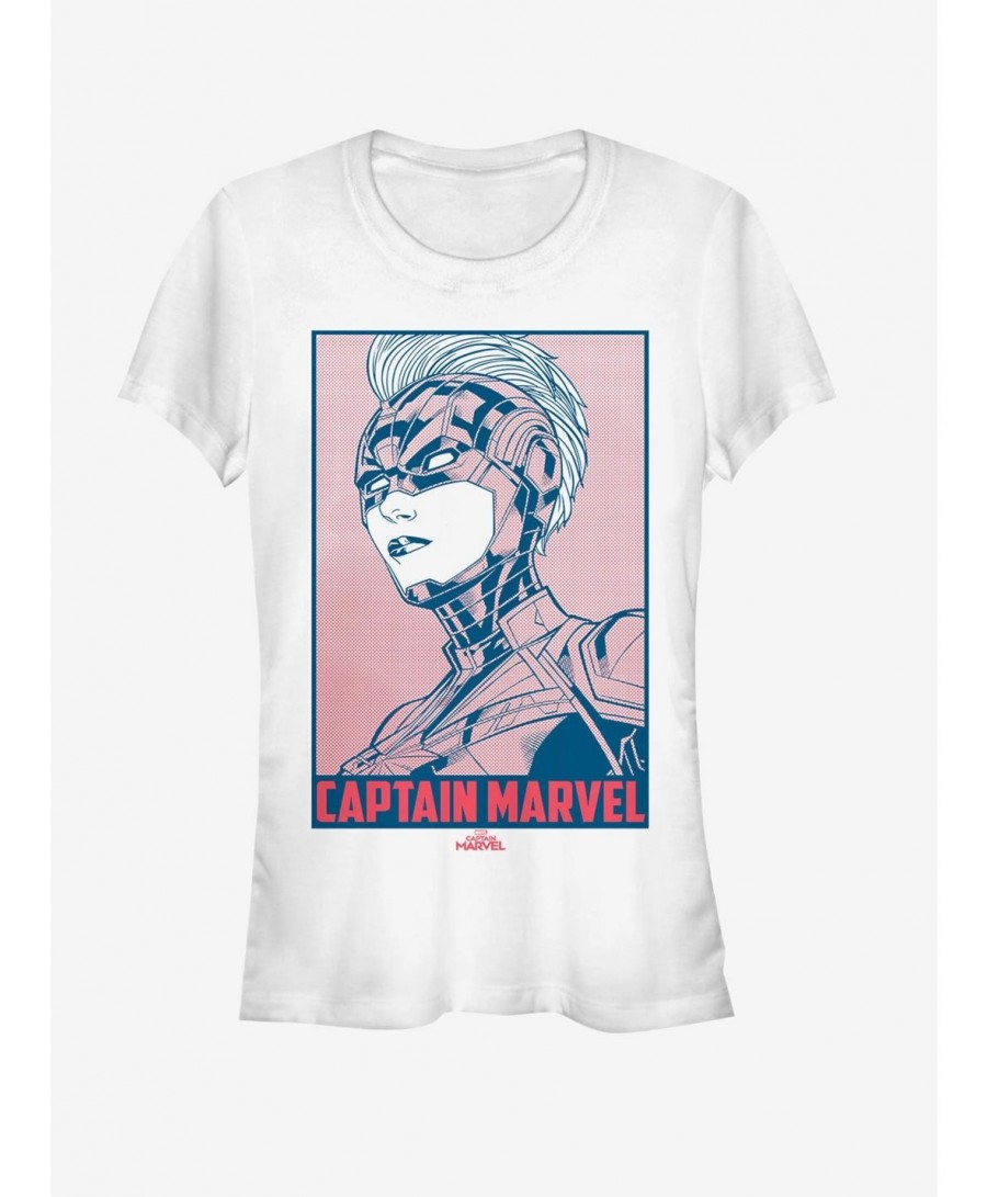 Value for Money Marvel Captain Marvel Comic Gaze Girls T-Shirt $8.47 T-Shirts