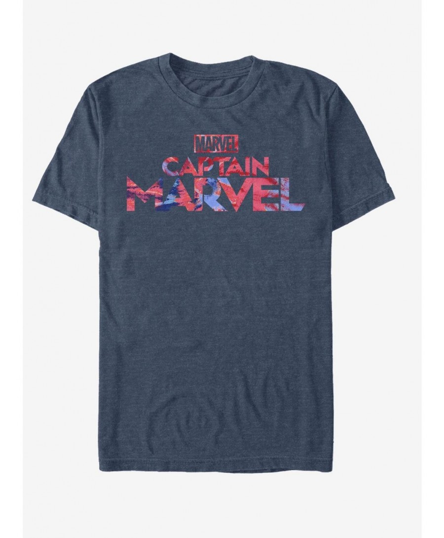 Fashion Marvel Captain Marvel Capt Marvel Logo Tie-Dye T-Shirt $10.76 T-Shirts