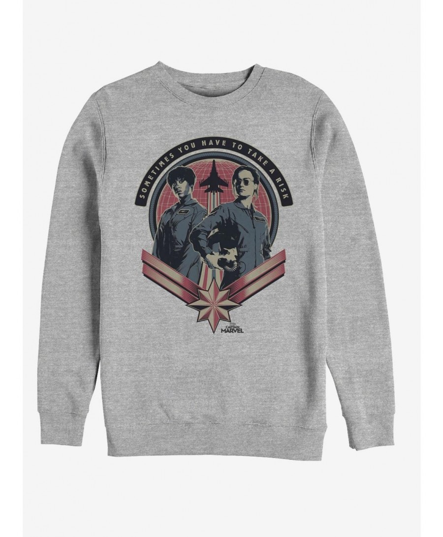 Bestselling Marvel Captain Marvel Fly Girls Sweatshirt $18.45 Sweatshirts