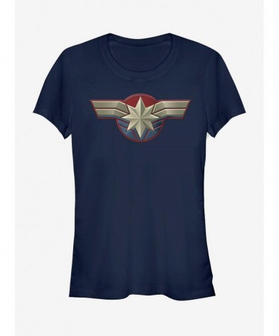 Hot Sale Marvel Captain Marvel Costume LOGO Girls T-Shirt $8.22 T-Shirts