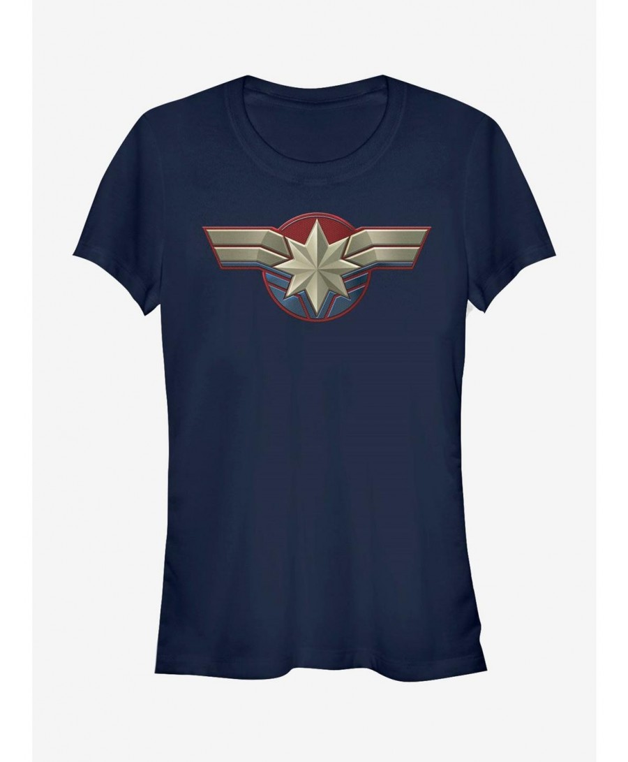 Hot Sale Marvel Captain Marvel Costume LOGO Girls T-Shirt $8.22 T-Shirts